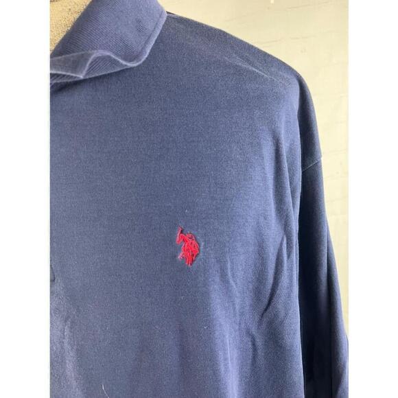 US Polo Assn Mens Big & Tall 4XL Polo Golf Shirt Navy Blue Short Sleeve Luxury - Picture 4 of 5